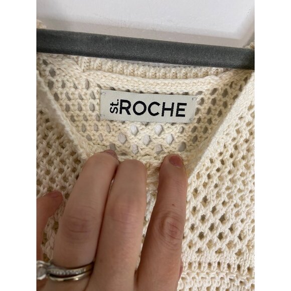 NWT St. Roche Marilyn Tank in Natural Knit Crochet Organic Cotton-sz Medium - Picture 7 of 7